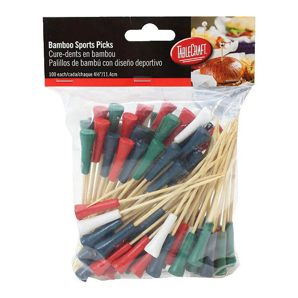Tablecraft BAMSP345 Bamboo Golf Tee Pick, 4-1/2, Pack of 100
